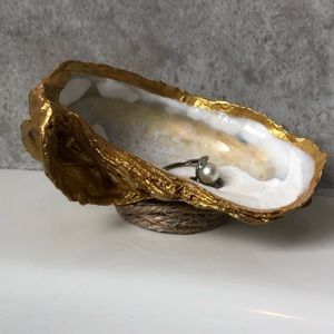 Handmade oyster shell ring dish